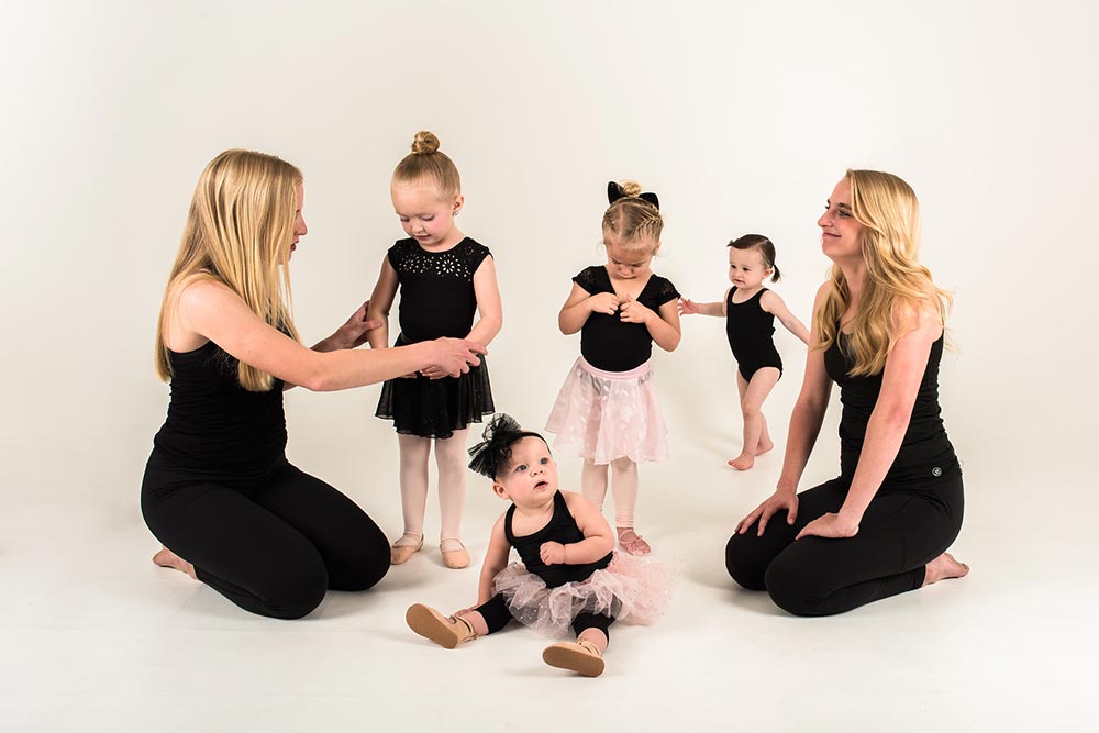 Teachers with our littlest dancers in tutus